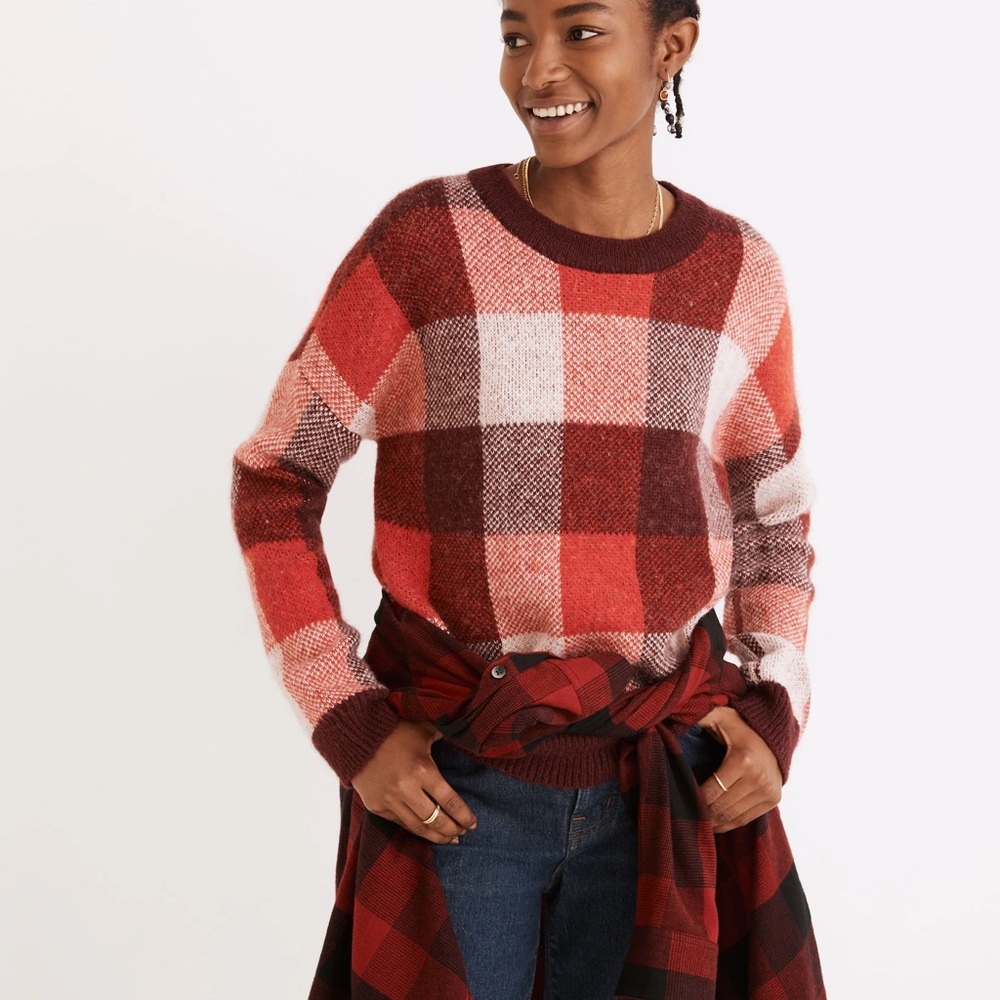 Madewell Fenimore Pullover Sweater in Plaid
